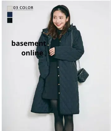 베이스먼트온라인 퀼팅 코트 basementonline 블랙