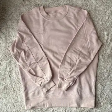 룰루레몬 라이트 핑크 크루넥 트레이닝복