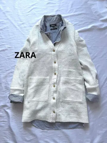 ZARA 골드 버튼 트위드 가디건 자켓 자라