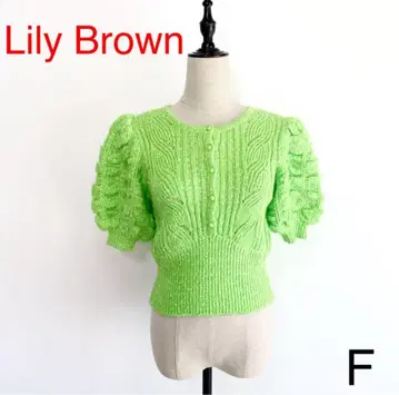 [새상품급] Lily Brown 반팔 니트 라이트 그린