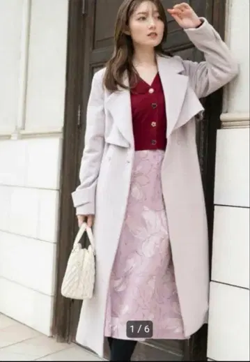 MISCH MASCH 페일 라벤더 핑크색 롱 코트 M 사이즈