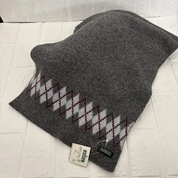 AIGLE 그레이 다이아몬드 패턴 머플러 F