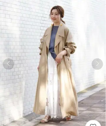 슬로브 이에나 뉴앙스 BIG 컬러 코트 베이지 트렌치코트