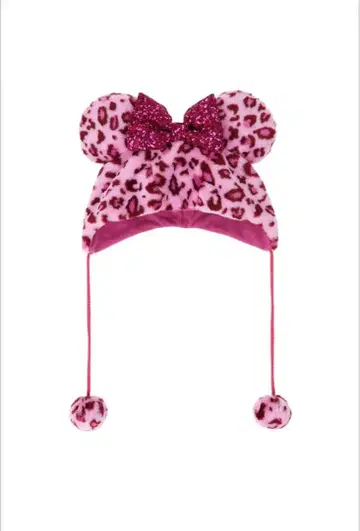 미니 귀 달린 레오파드 무늬 모자