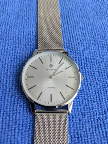 WWOOR 쿼츠 손목시계 실버 메쉬 밴딩