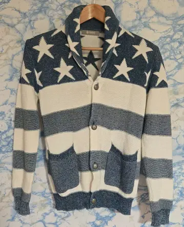 나노 유니버스 별 패턴 가디건 네이비/화이트