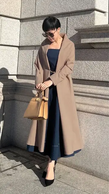 JENNE 숄 스타일 오드리 코트