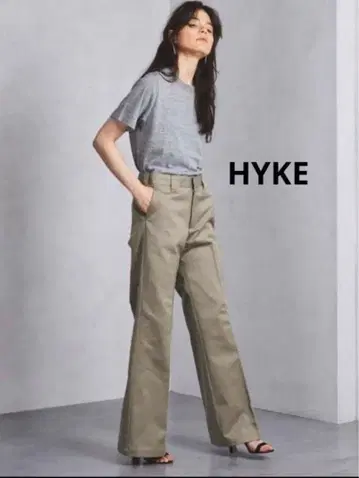 HYKE 하이크 하이웨스트 치노 와이드 팬츠 베이지 사이즈 1
