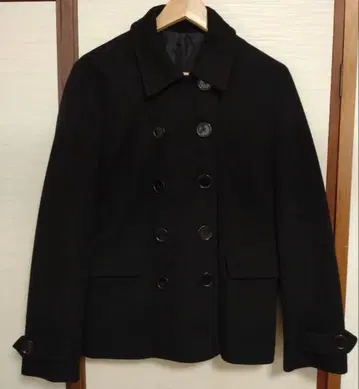 남성용 코트 블랙 숏 기장