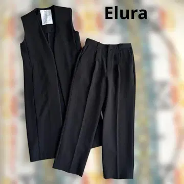 Elura 롱 베스트 팬츠 셋업 블랙