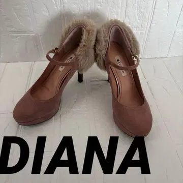 최종 가격 인하 DIANA 핑크 퍼 하이힐 23.5cm 일본제