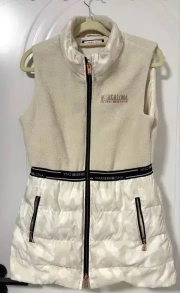 MARK & LONA 플리스 다운 베스트 크림