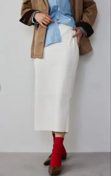 BARNYARDSTORM / 펜슬 니트 스커트 화이트 미사용