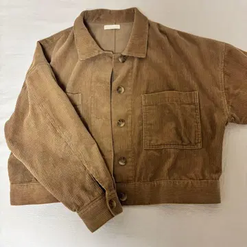 어스 코듀로이 숏 기장 자켓 베이지