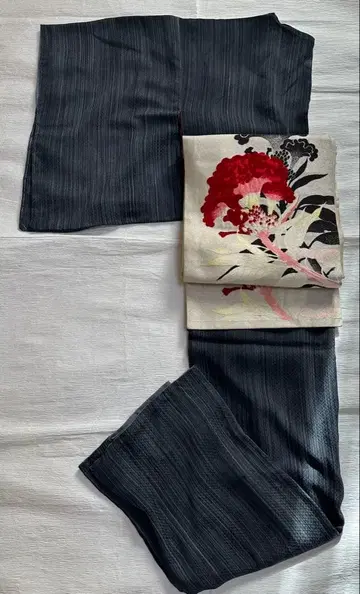 앤티크 기모노 줄무늬에 하나비시 산책복 기모노 wing님