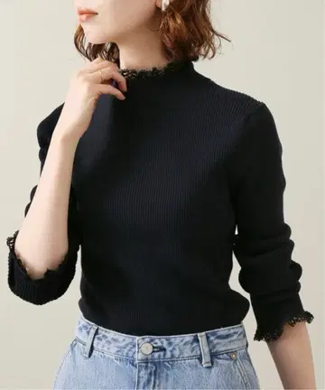 IENA 레이스 하이넥 리브 풀오버