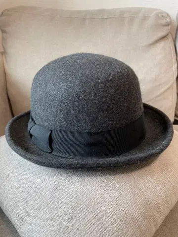 Eight Bees 그레이 울 햇 블랙 리본