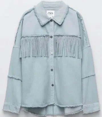 ZARA 프린지 스터드 데님 자켓