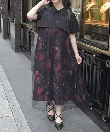 axes femme 스텔라 프린트 셔츠 원피스