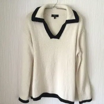 새상품급 Theory 2024SS 바이컬러 폴로 넥 니트 루즈핏