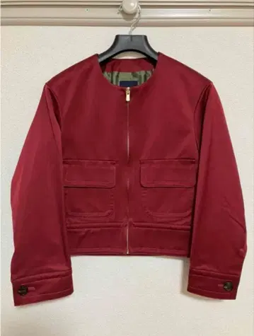 투모로우랜드 노카라 자켓 빨간색