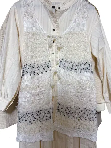 아틀리에 드 사봉 니트 뷔스티에 레이스 편직