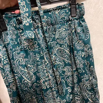 야마다야 시리즈 페이즐리 무늬 와이드 팬츠 그린! 택 없음