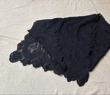 새상품 그랑마마도터 레이스 스톨 울 블랙