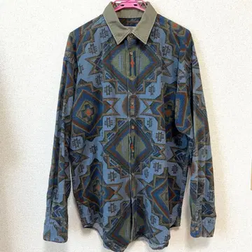 Ruff Hewn 긴팔 플란넬 셔츠 기하학 패턴