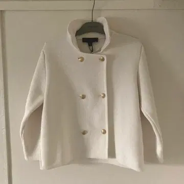 화이트 니트 가디건 더블 버튼