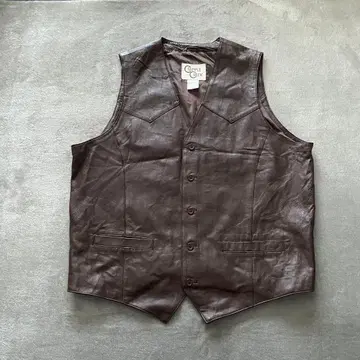 Cripple Creek 천연 가죽 가죽 베스트 XL 웨스턴 스타일