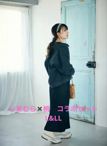 데님 G & 스커트 복숭아 콜라보 시마무라