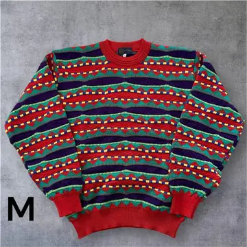 PURO 3D 니트 스웨터 빈티지 일본제 구제 의류 레트로 홀 가먼트