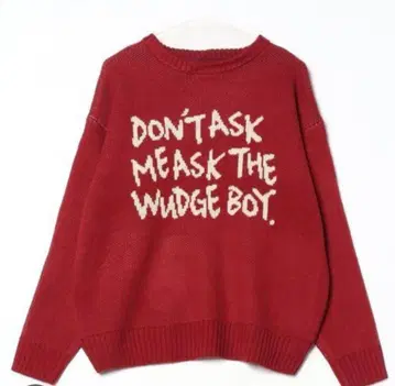 WudeBoy 손글씨 자카드 니트 레드 L 사이즈