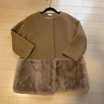 e.m 노카라 자켓 베이지