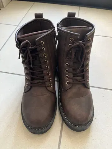 브라운 캐주얼 부츠 합성 피혁