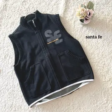 산타페 santa fe 플리스 집업 베스트 04 로고 블랙