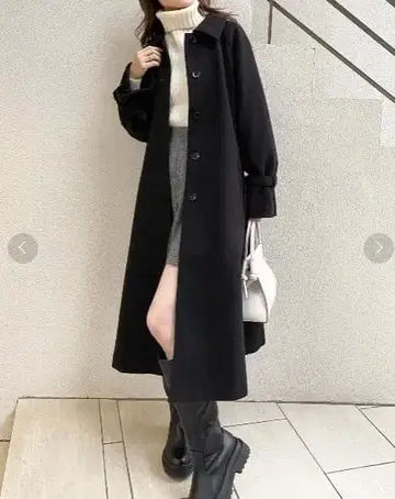 NICECLAUP 성숙/러블리 스탠드 칼라 오버 롱 코트