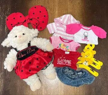 빌드어베어 양 봉제 인형 옷 갈아입기 행거 의상 포함 레어 귀중품