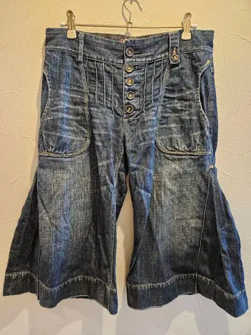 ANTGAUGE 와이드 레그 데님 팬츠 인디고 블루