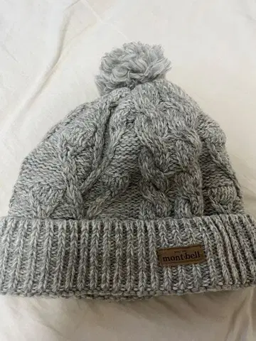 mont-bell 케이블 짜임 니트 모자 그레이