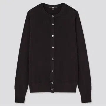 UNIQLO 유니클로 캐시미어 크루넥 가디건 (긴팔) 블랙 XL