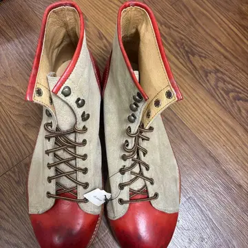 JOHNBULL 다이칸야마점 남성용 L 베이지와 빨간색 하이컷 부츠