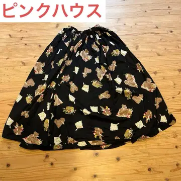 [ 핑크하우스 ] 스커트 곰 곰 곰 블랙 블랙