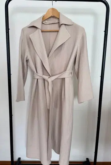 PLST/플라스테 롱 코트 허리 벨트 포함/베이지