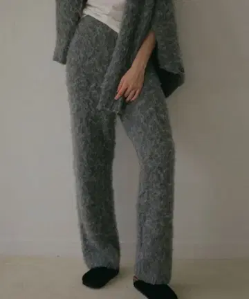 ETRE TOKYO 쉐이빙 니트 팬츠 그레이 M