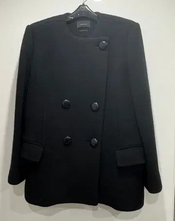 ISABEL MARANT 블랙 노카라 코트 sise40