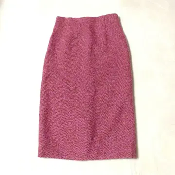 LOUNIE 루니 트위드 타이트 스커트 울 핑크 38