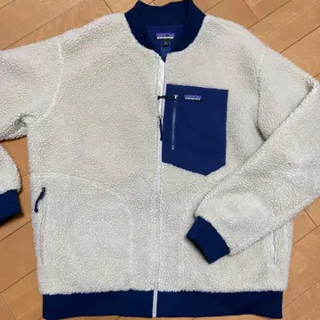 patagonia 플리스 자켓 XL 화이트/네이비