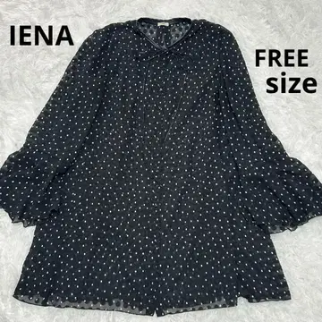 IENA 도트 무늬 플레어 소매 긴팔 셔츠 자카드 디자인 블라우스